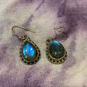 Vintage sterling silver moonstone earrings ☪️